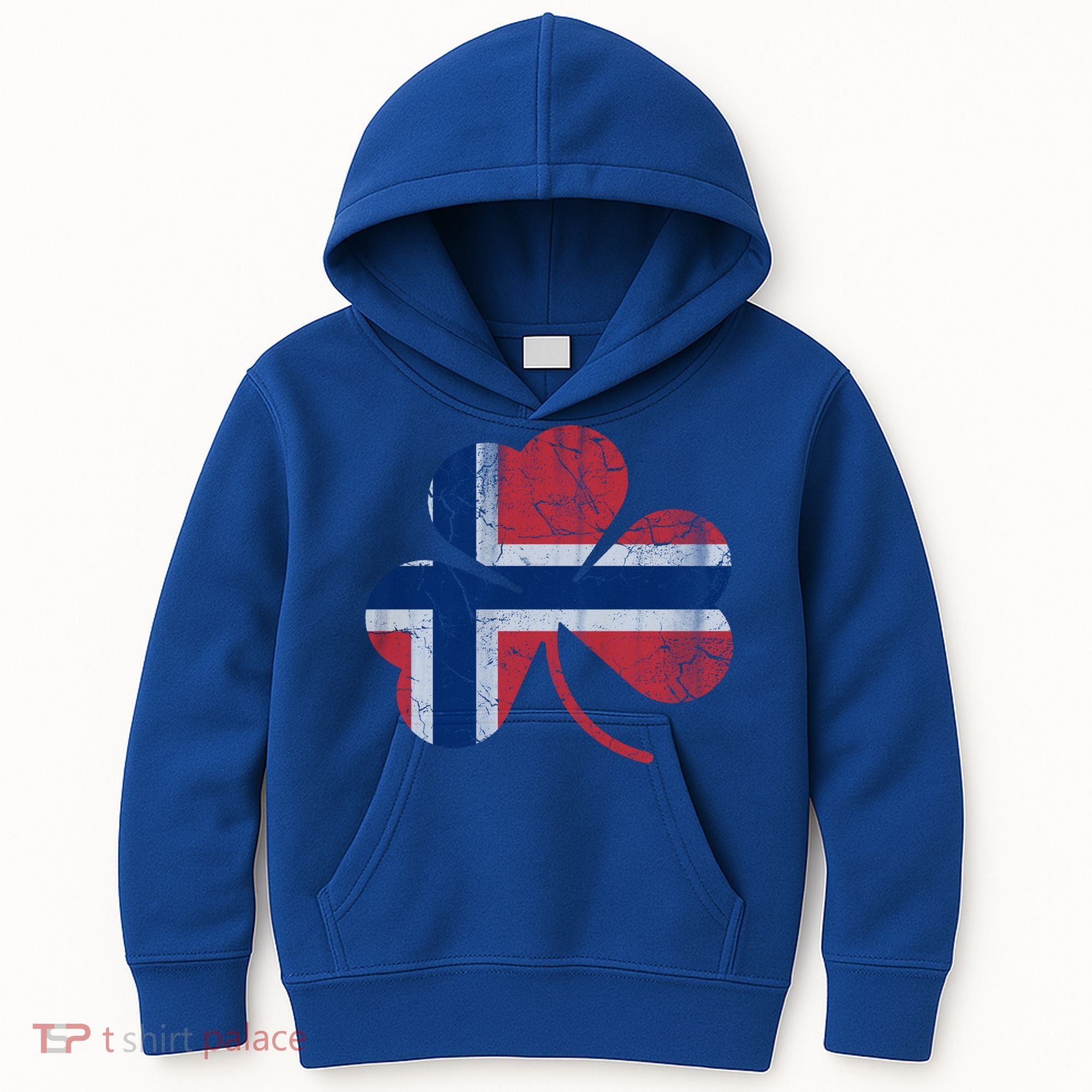 Norwegian Flag Irish Shamrock Norge St Patricks Day Norway Great Gift Kids Hoodie