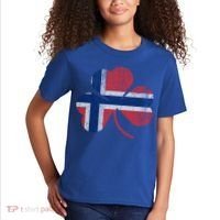 Norwegian Flag Irish Shamrock Norge St Patricks Day Norway Great Gift Kids T-Shirt thumb 2