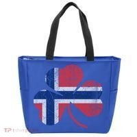 Norwegian Flag Irish Shamrock Norge St Patricks Day Norway Great Gift Tote Bag thumb 0