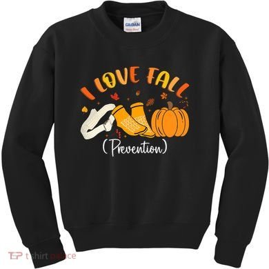 Nurse Fall I Love Fall Prevention Fall Physical Therapy Kids Sweatshirt