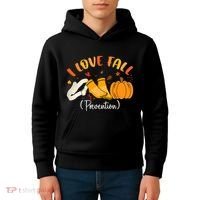 Nurse Fall I Love Fall Prevention Fall Physical Therapy Kids Hoodie thumb 4