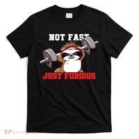 Not Fast Just Furious Weightlifting Sloth Funny Fitness T-Shirt thumb 0