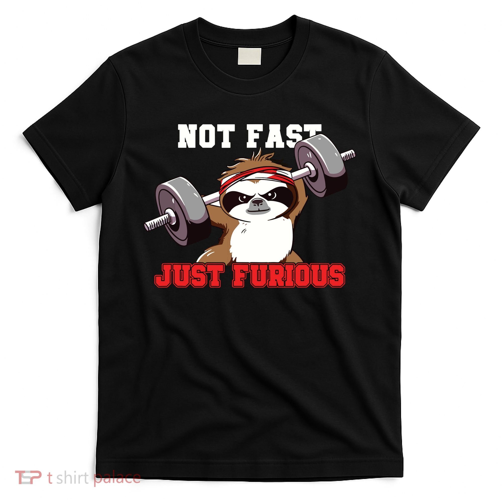 Not Fast Just Furious Weightlifting Sloth Funny Fitness T-Shirt