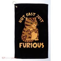 Not Fast Just Furious Funny Cute Grumpy Fat Cat Pet Lovers Golf Towel thumb 0