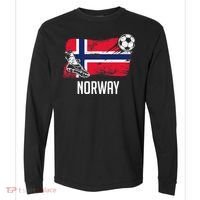Norway Flag Jersey Norwegian Soccer Team Norwegian Premium Comfort Colors Heavyweight Long Sleeve T-Shirt thumb 0