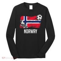 Norway Flag Jersey Norwegian Soccer Team Norwegian Premium Long Sleeve Shirt thumb 0