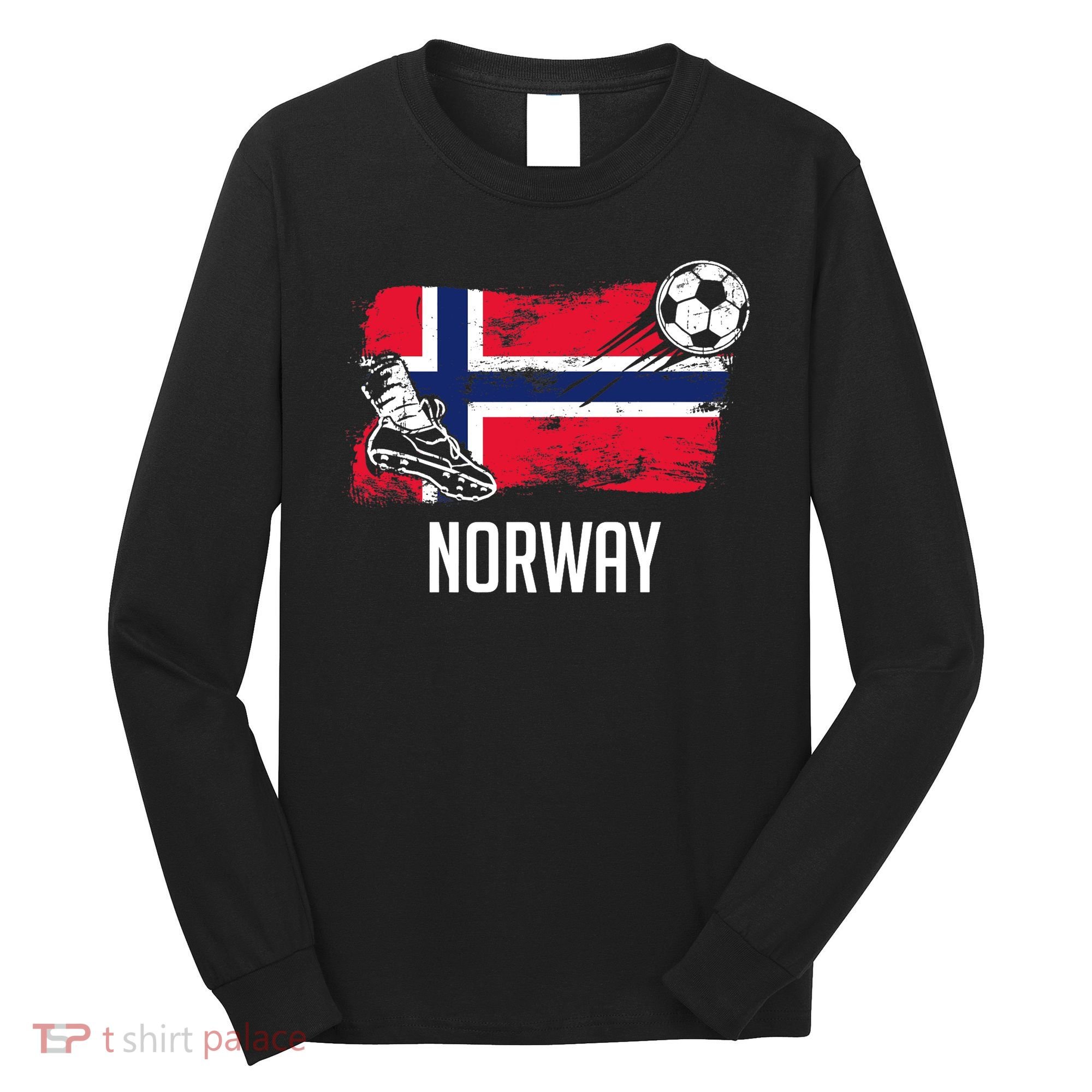 Norway Flag Jersey Norwegian Soccer Team Norwegian Premium Long Sleeve Shirt