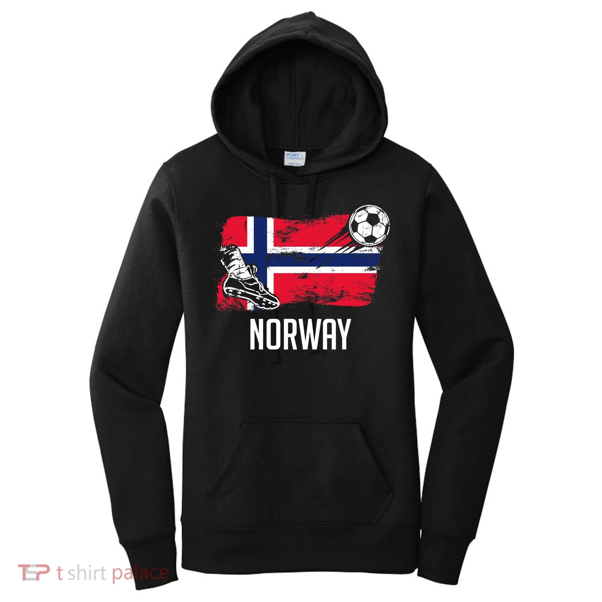 Norway Flag Jersey Norwegian Soccer Team Norwegian Premium Women's Hoodie