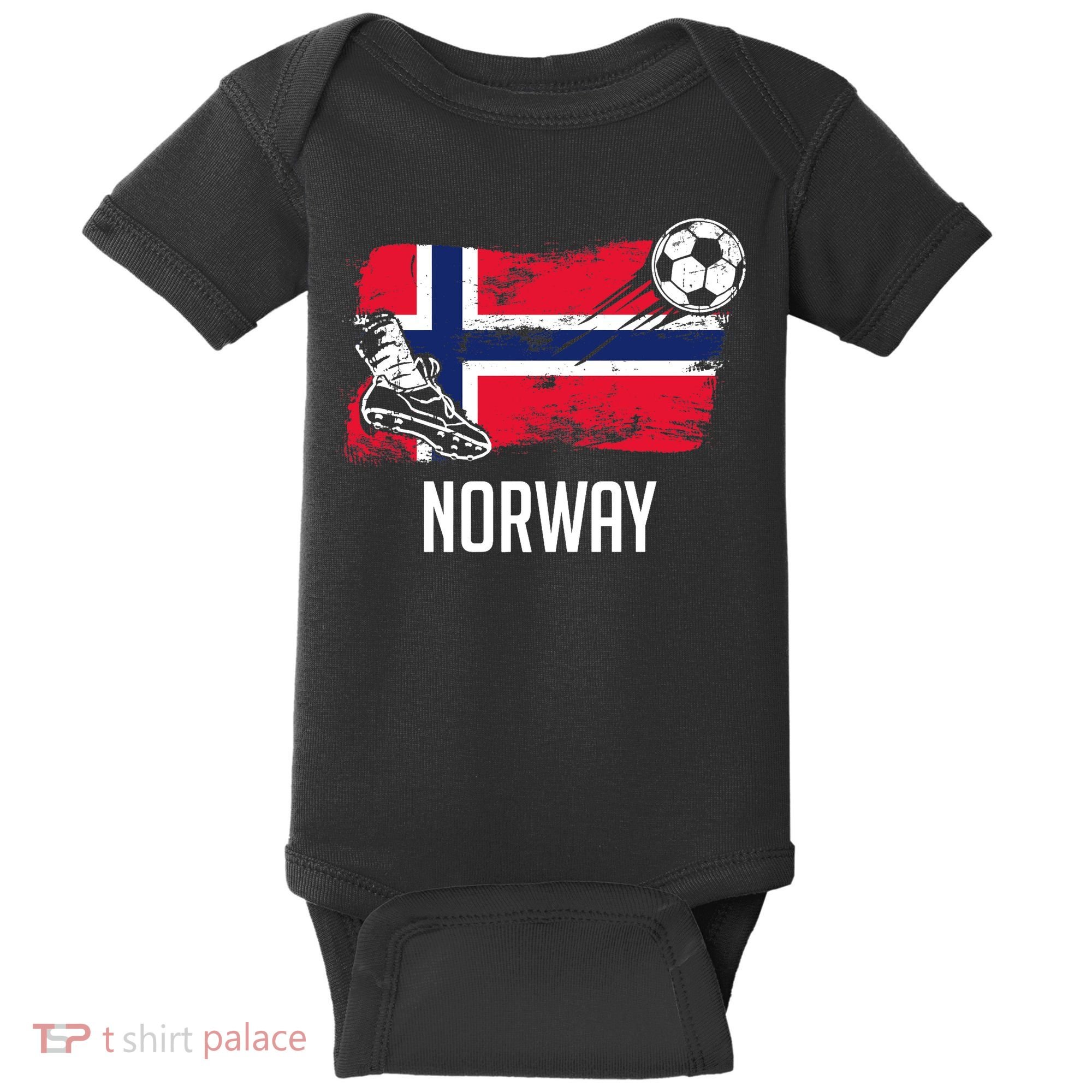 Norway Flag Jersey Norwegian Soccer Team Norwegian Premium Baby Bodysuit