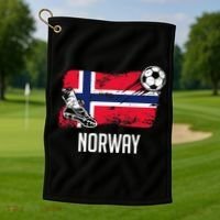 Norway Flag Jersey Norwegian Soccer Team Norwegian Premium Golf Towel thumb 1