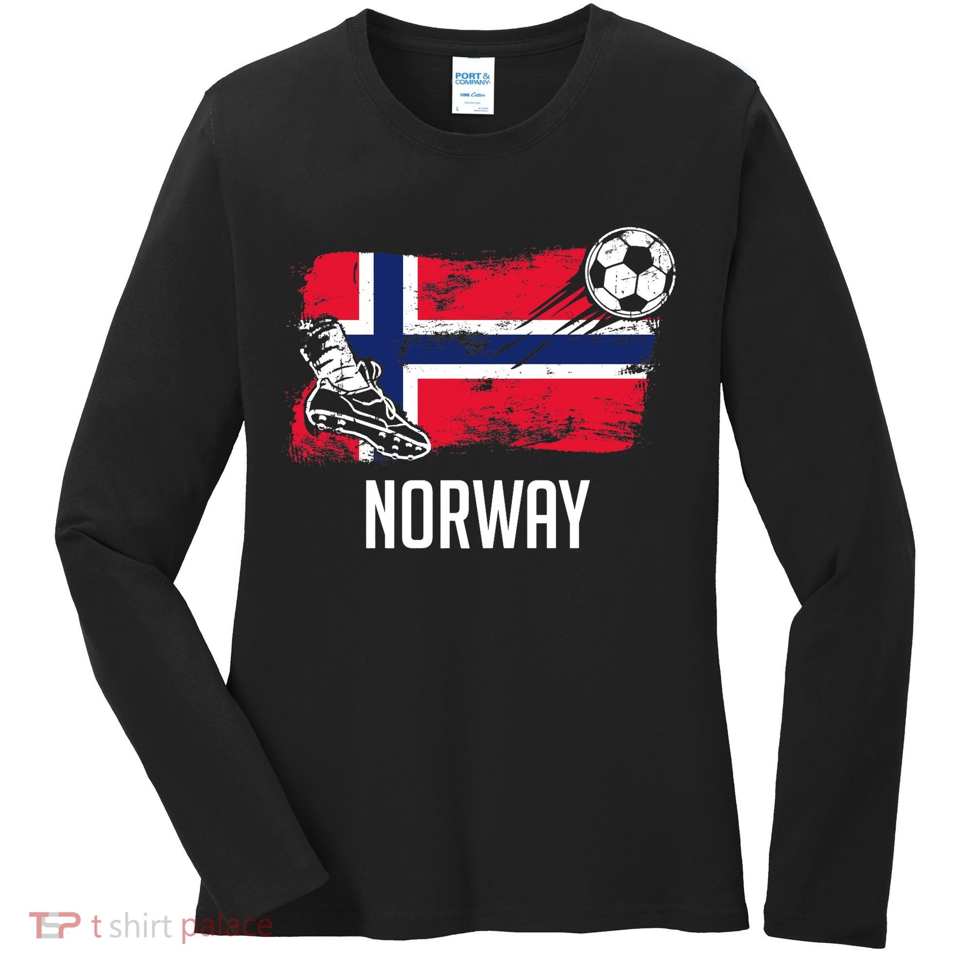 Norway Flag Jersey Norwegian Soccer Team Norwegian Premium Women's Long Sleeve Shirt