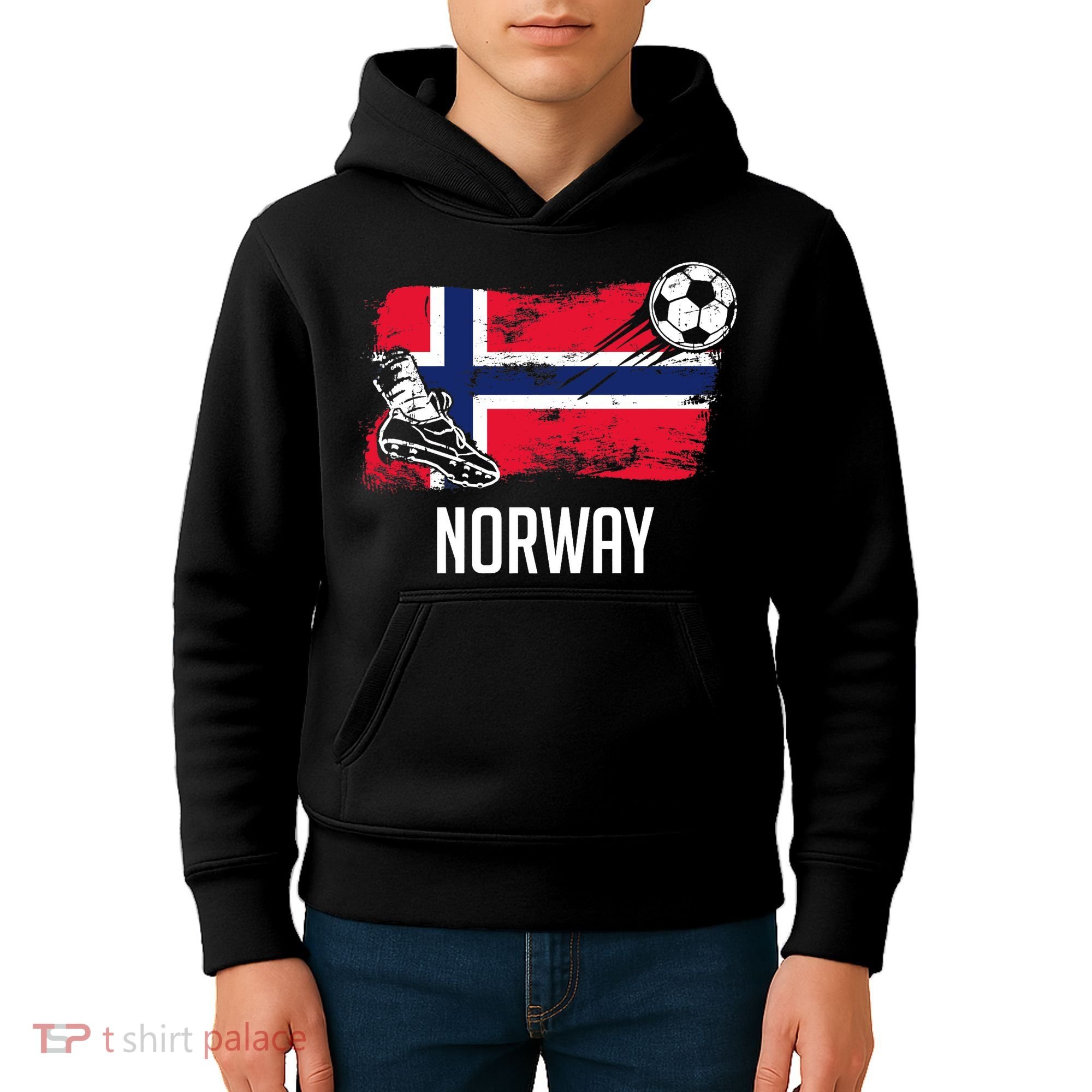 Norway Flag Jersey Norwegian Soccer Team Norwegian Premium Kids Hoodie