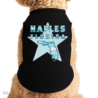 Naples Florida Map Souvenir Design Teal Doggie Tank