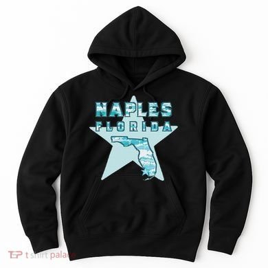 Naples Florida Map Souvenir Design Teal Hoodie