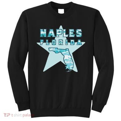 Naples Florida Map Souvenir Design Teal Sweatshirt