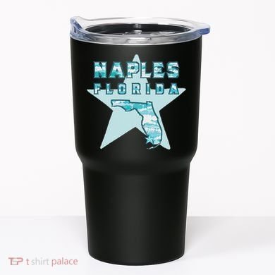 Naples Florida Map Souvenir Design Teal Tumbler