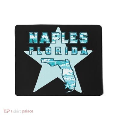 Naples Florida Map Souvenir Design Teal Mousepad