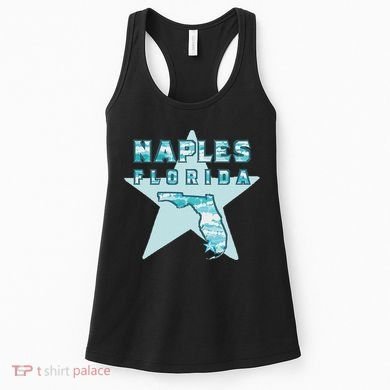 Naples Florida Map Souvenir Design Teal Women's Tank Top