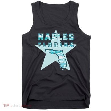 Naples Florida Map Souvenir Design Teal Tank Top