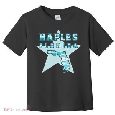 Naples Florida Map Souvenir Design Teal Toddler T-Shirt