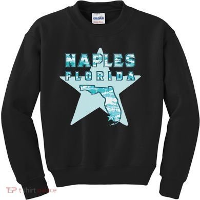 Naples Florida Map Souvenir Design Teal Kids Sweatshirt