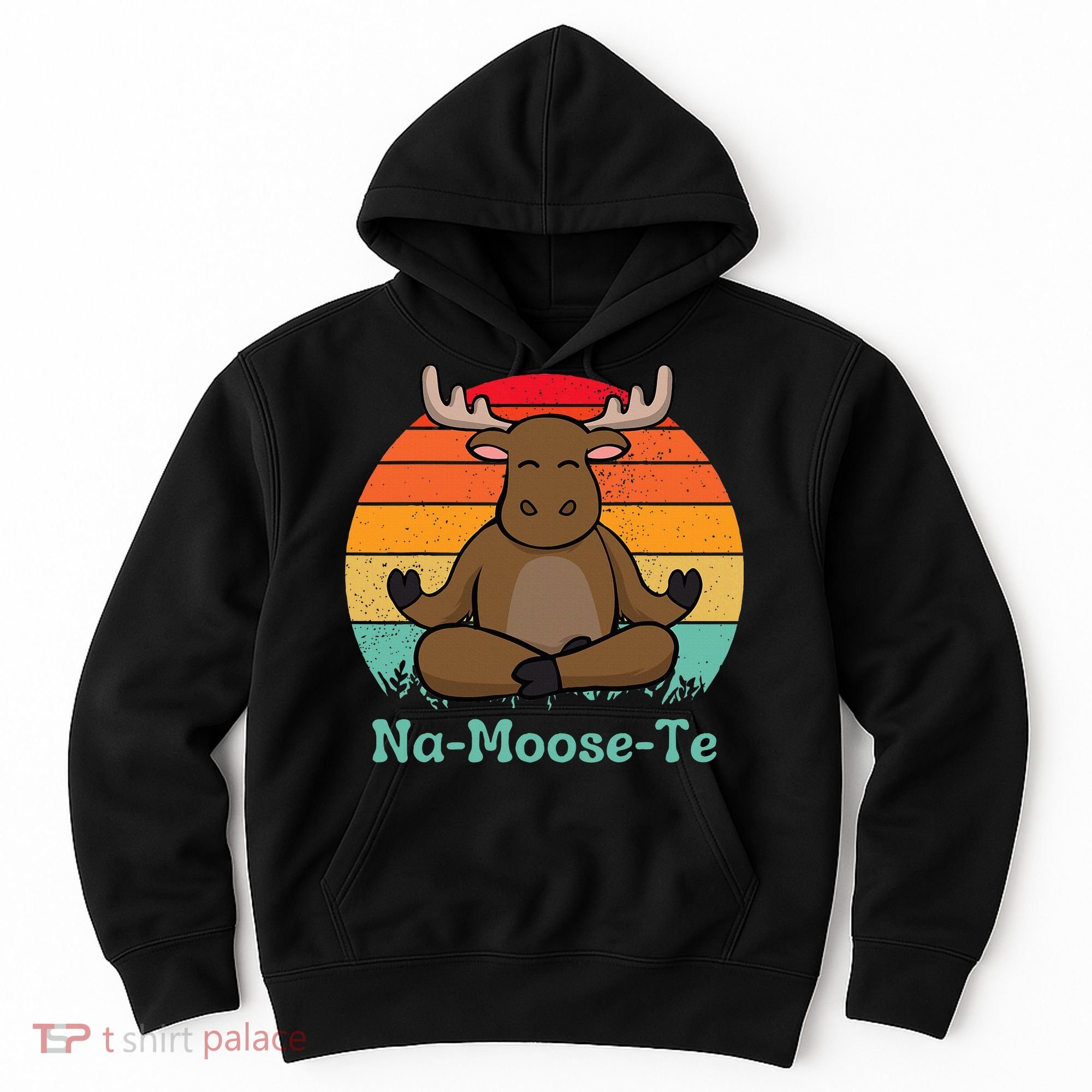 Namoosete Funny Moose And Yoga Pun Workout Hoodie