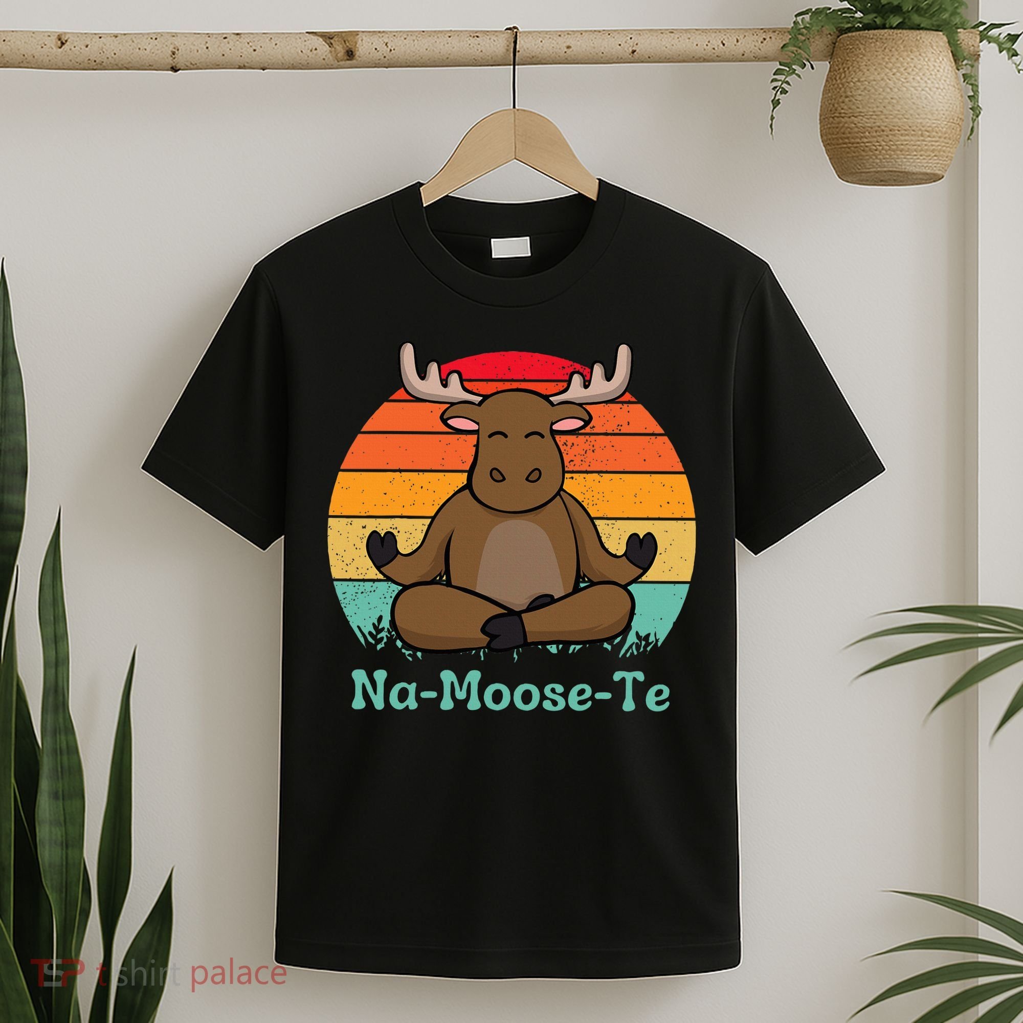 Namoosete Funny Moose And Yoga Pun Workout T-Shirt