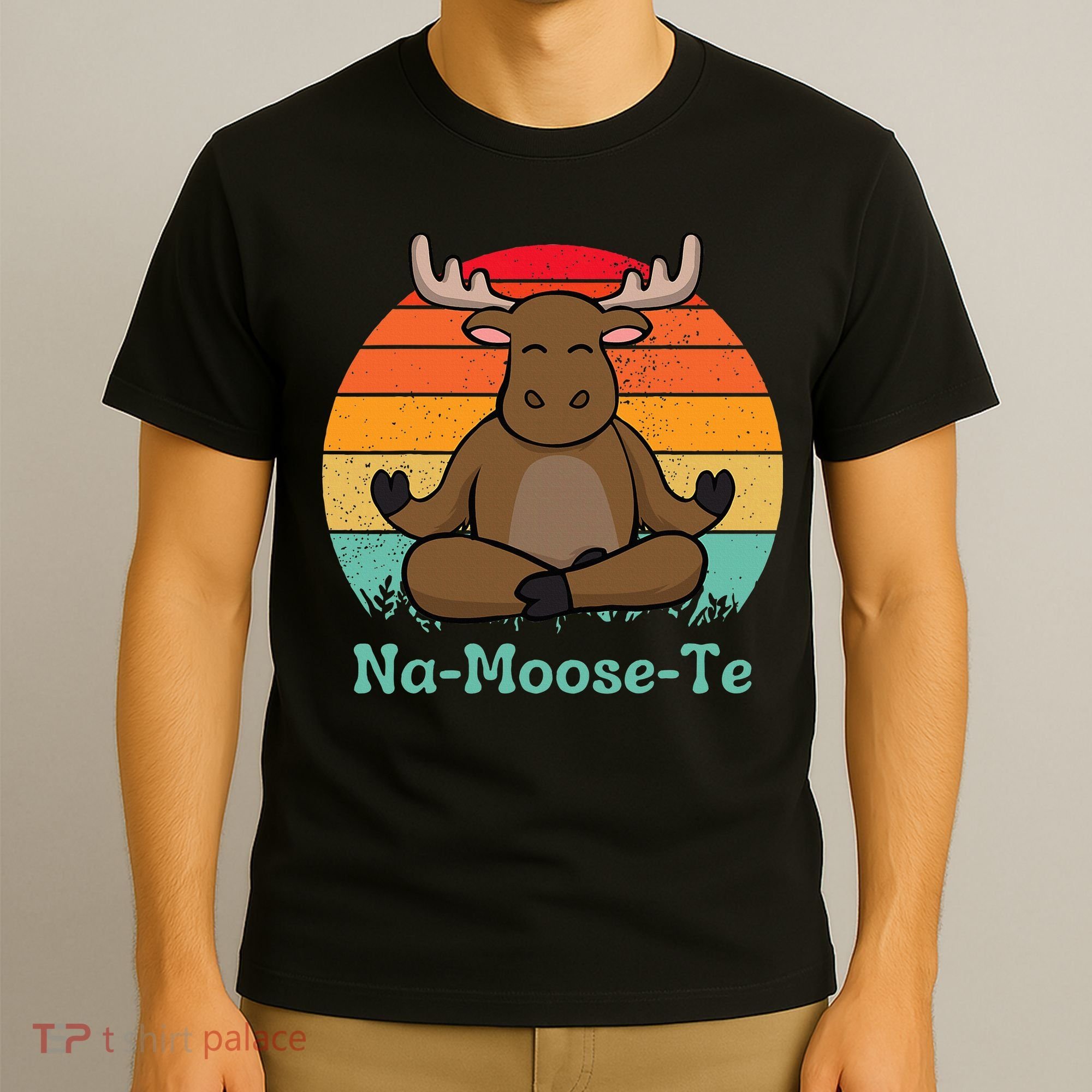 Namoosete Funny Moose And Yoga Pun Workout T-Shirt