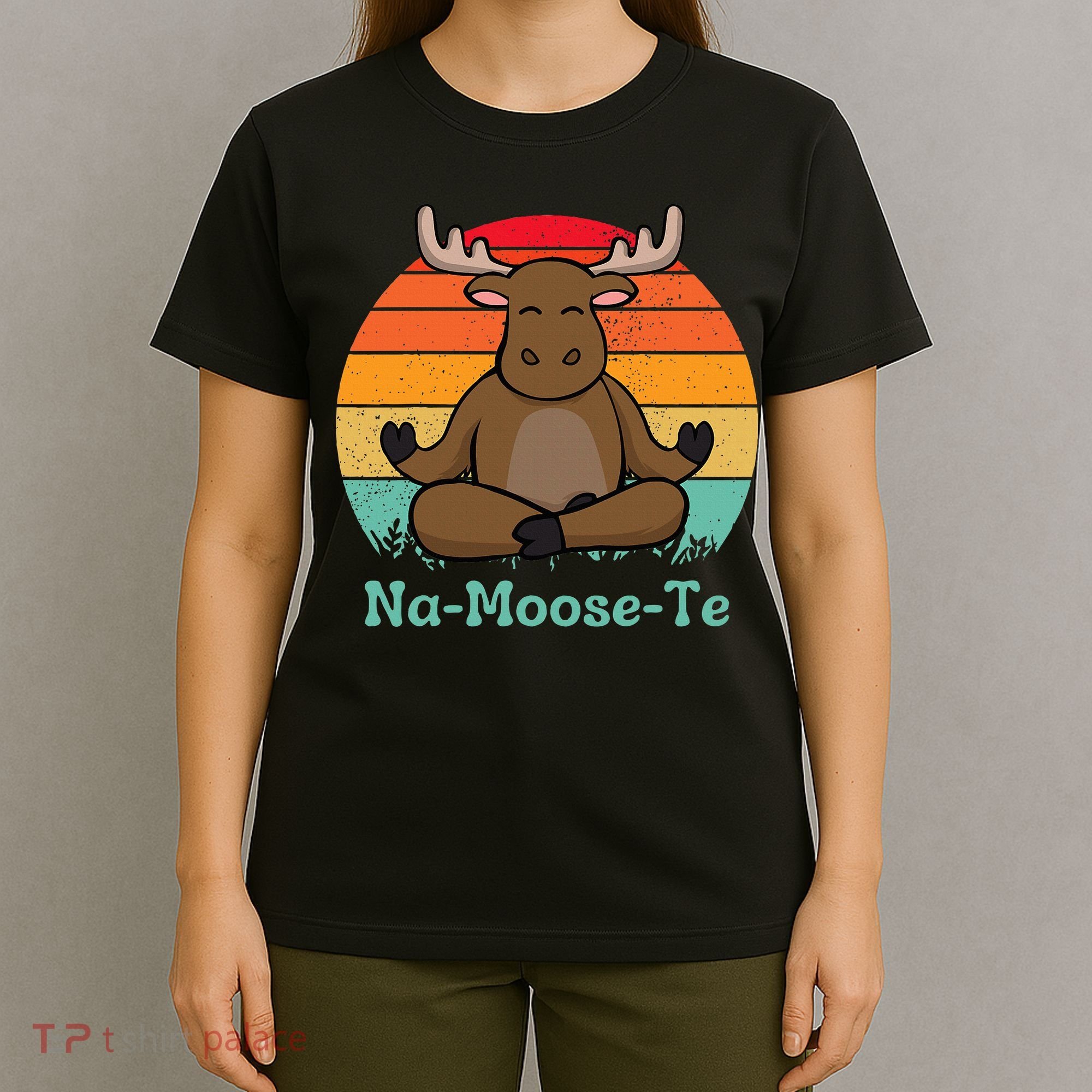Namoosete Funny Moose And Yoga Pun Workout T-Shirt