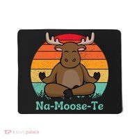 Namoosete Funny Moose And Yoga Pun Workout Mousepad thumb 0