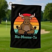 Namoosete Funny Moose And Yoga Pun Workout Golf Towel thumb 1