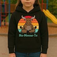 Namoosete Funny Moose And Yoga Pun Workout Kids Hoodie thumb 3