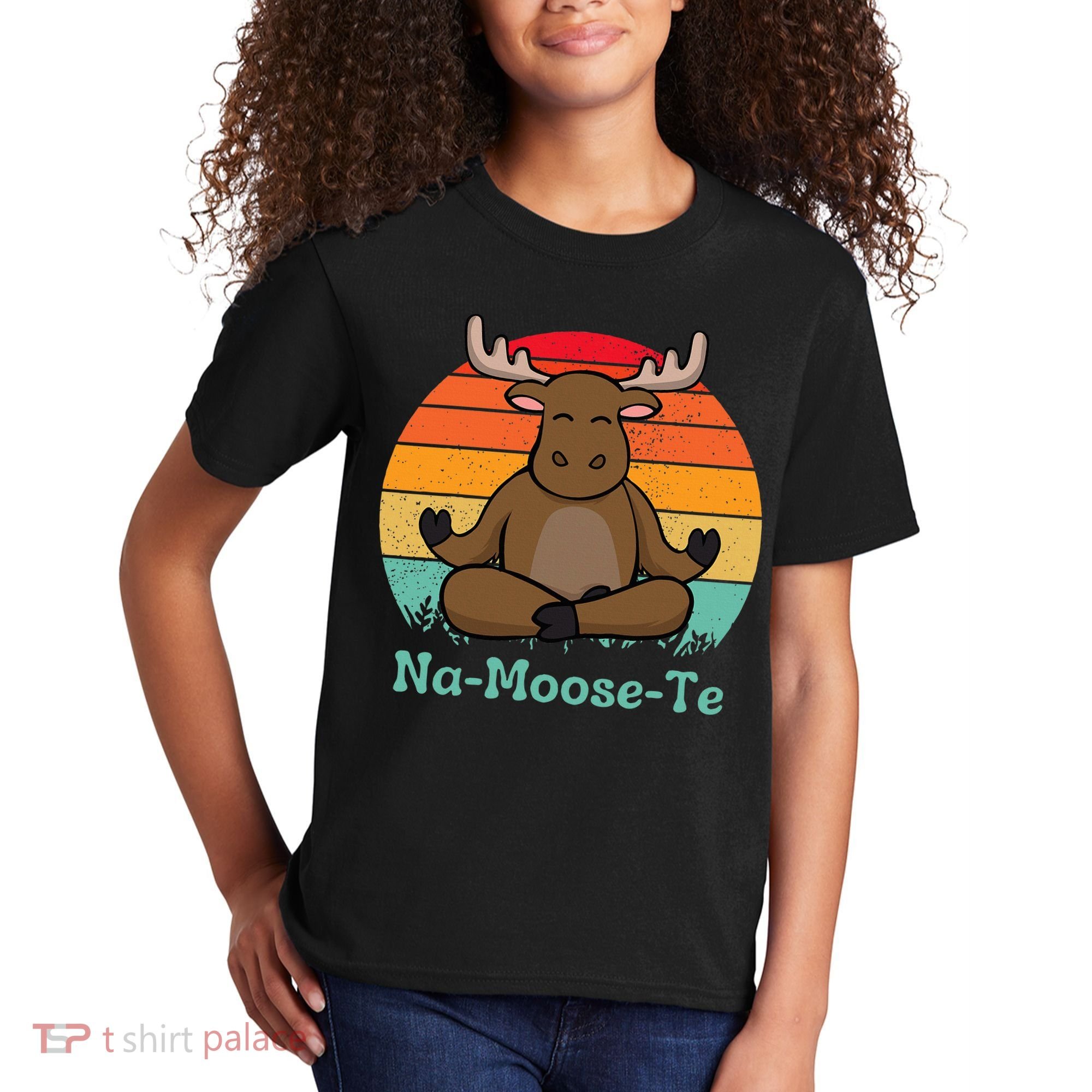 Namoosete Funny Moose And Yoga Pun Workout Kids T-Shirt