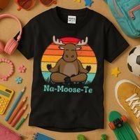 Namoosete Funny Moose And Yoga Pun Workout Kids T-Shirt thumb 3