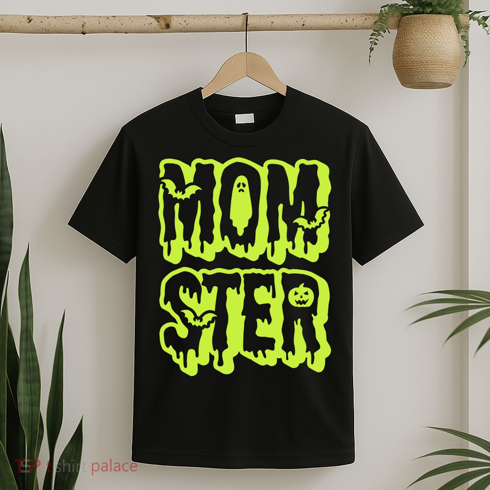 Neon Funny Momter Mom Monster Halloween Family Matching T-Shirt