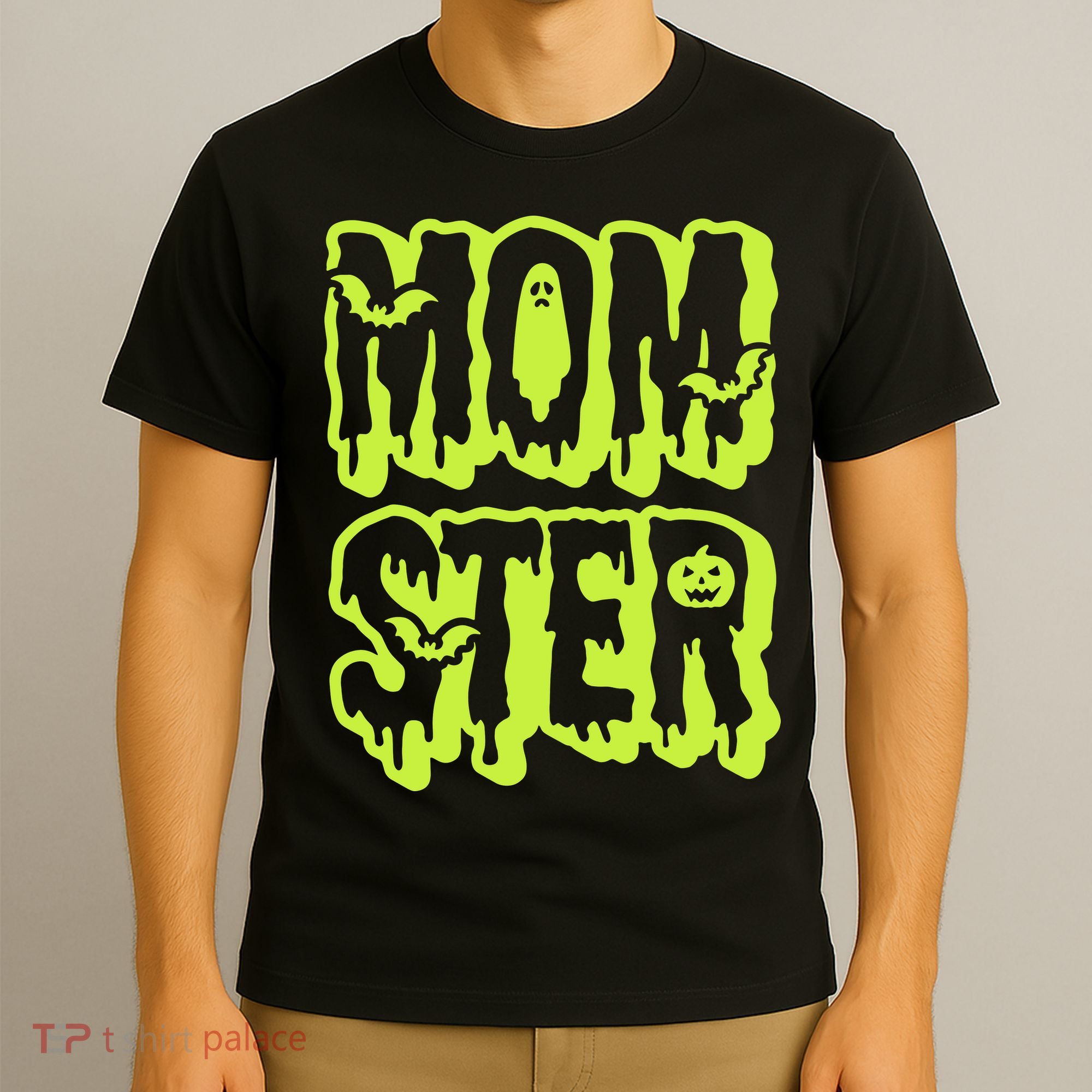 Neon Funny Momter Mom Monster Halloween Family Matching T-Shirt