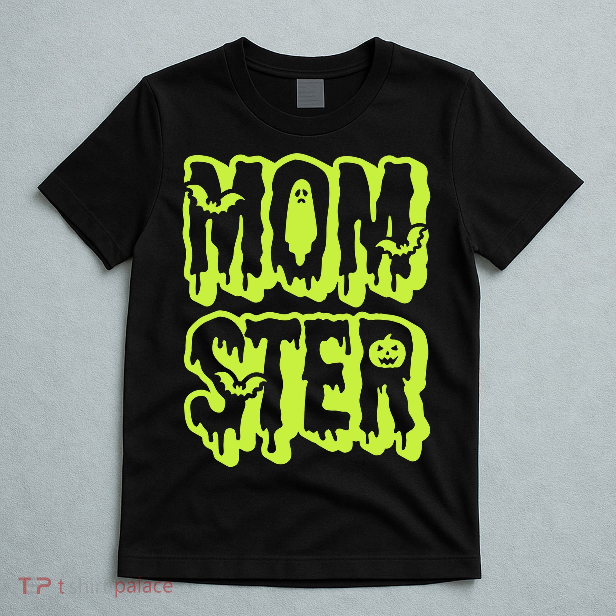 Neon Funny Momter Mom Monster Halloween Family Matching T-Shirt