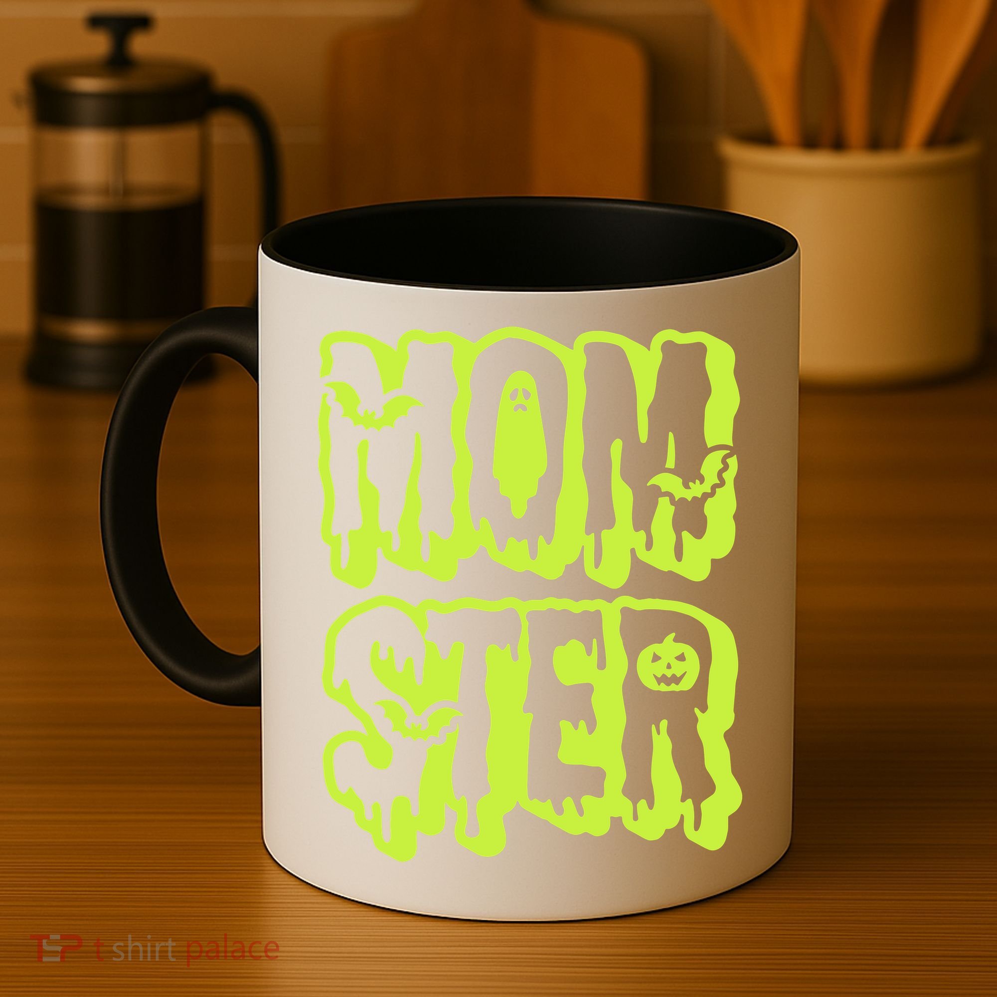 Neon Funny Momter Mom Monster Halloween Family Matching Coffee Mug