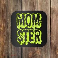 Neon Funny Momter Mom Monster Halloween Family Matching Coaster thumb 0