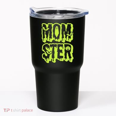 Neon Funny Momter Mom Monster Halloween Family Matching Tumbler