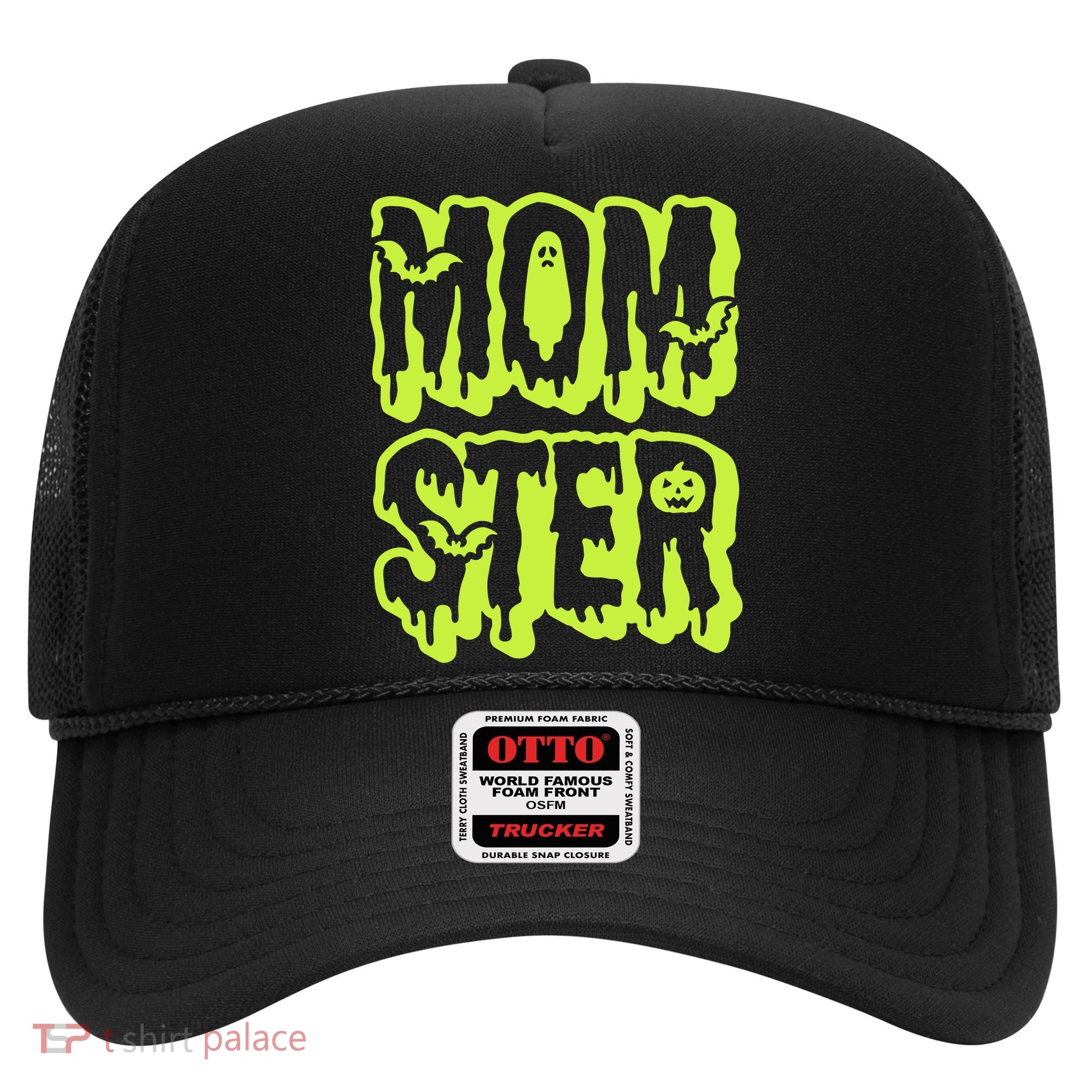 Neon Funny Momter Mom Monster Halloween Family Matching Hat