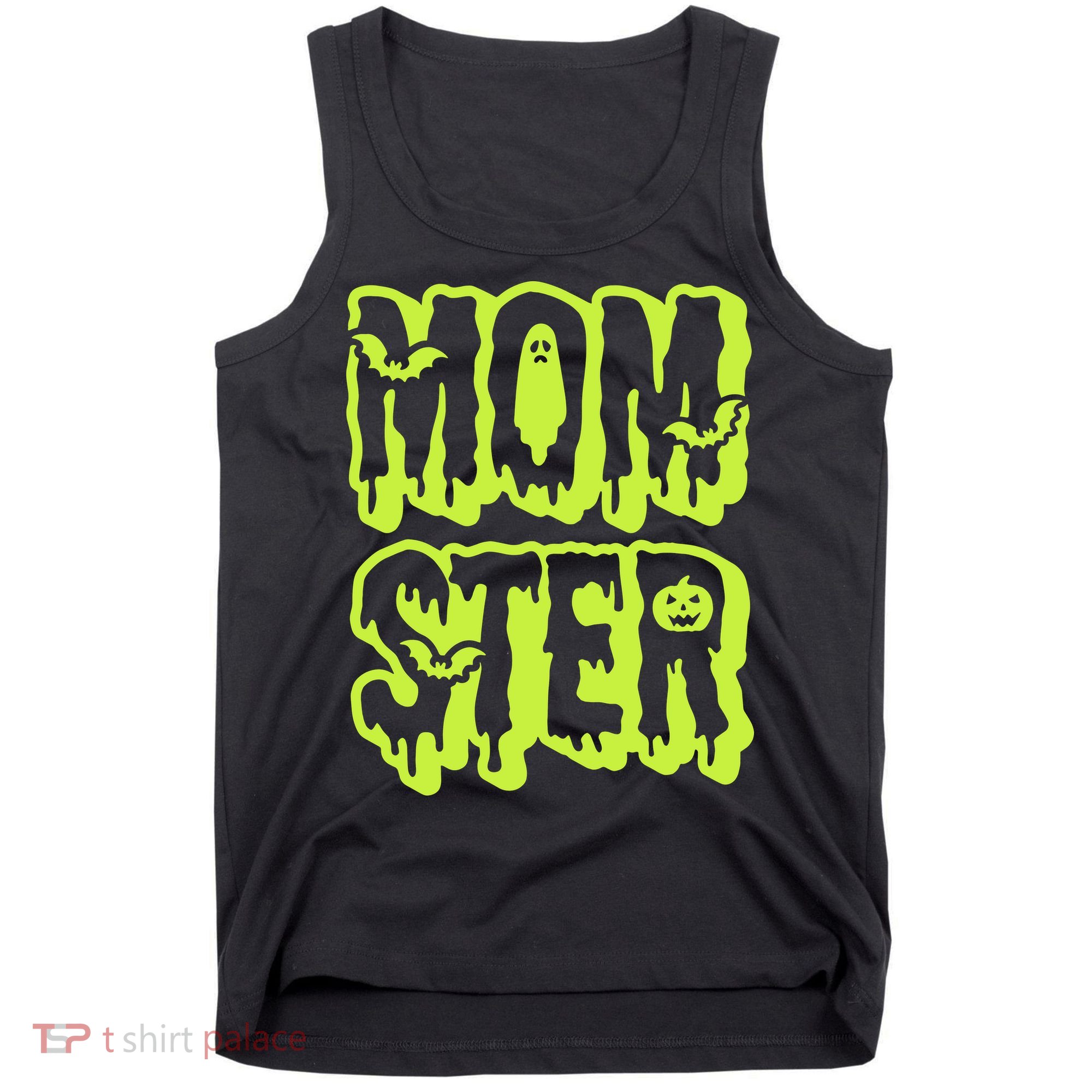 Neon Funny Momter Mom Monster Halloween Family Matching Tank Top