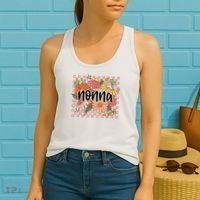 Nonna Floral Mother'S Day Wildflower Girl Checkered Women's Tank Top thumb 2