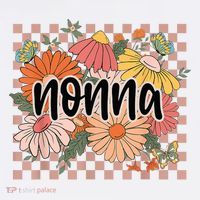 Nonna Floral Mother'S Day Wildflower Girl Checkered Women's Tank Top thumb 5