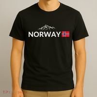 Norway Flag Mountain Outdoor Trip In Norway T-Shirt thumb 3