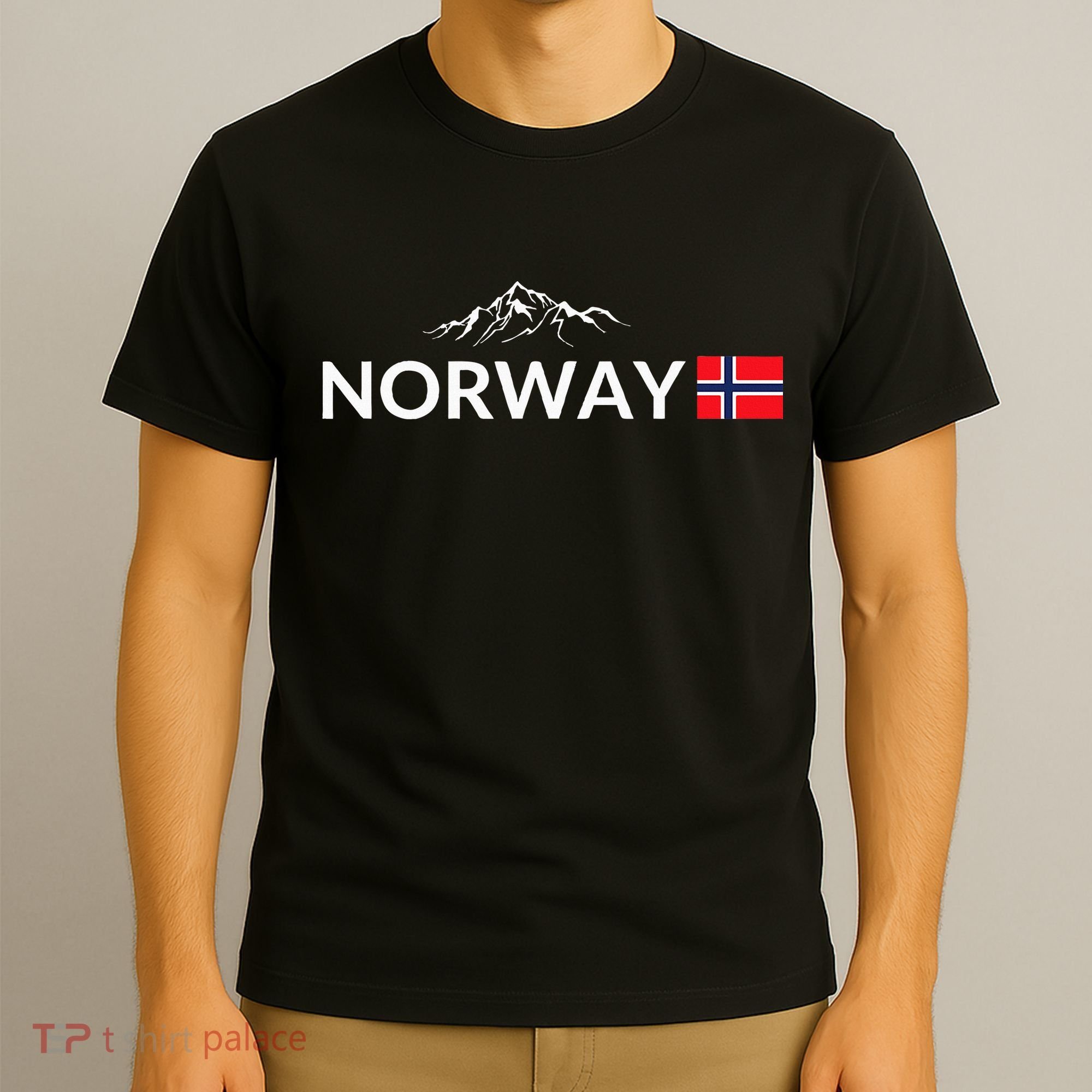 Norway Flag Mountain Outdoor Trip In Norway T-Shirt