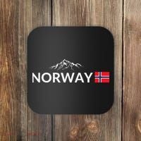 Norway Flag Mountain Outdoor Trip In Norway Coaster thumb 0