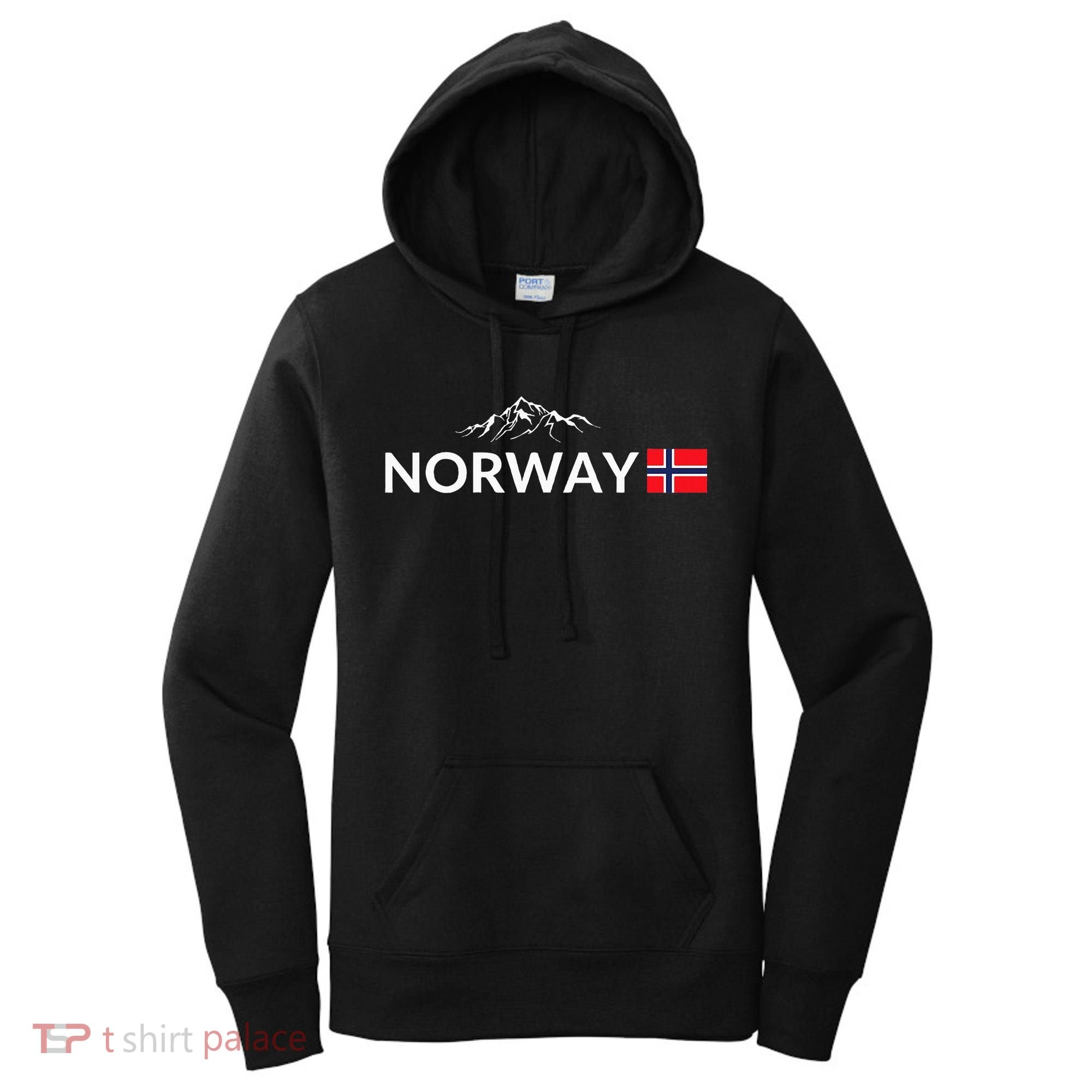 Norway Flag Mountain Outdoor Trip In Norway Women's Hoodie