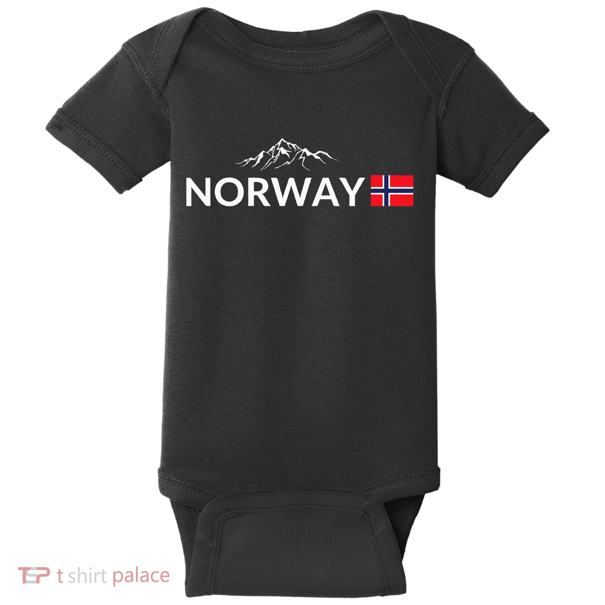 Norway Flag Mountain Outdoor Trip In Norway Baby Bodysuit