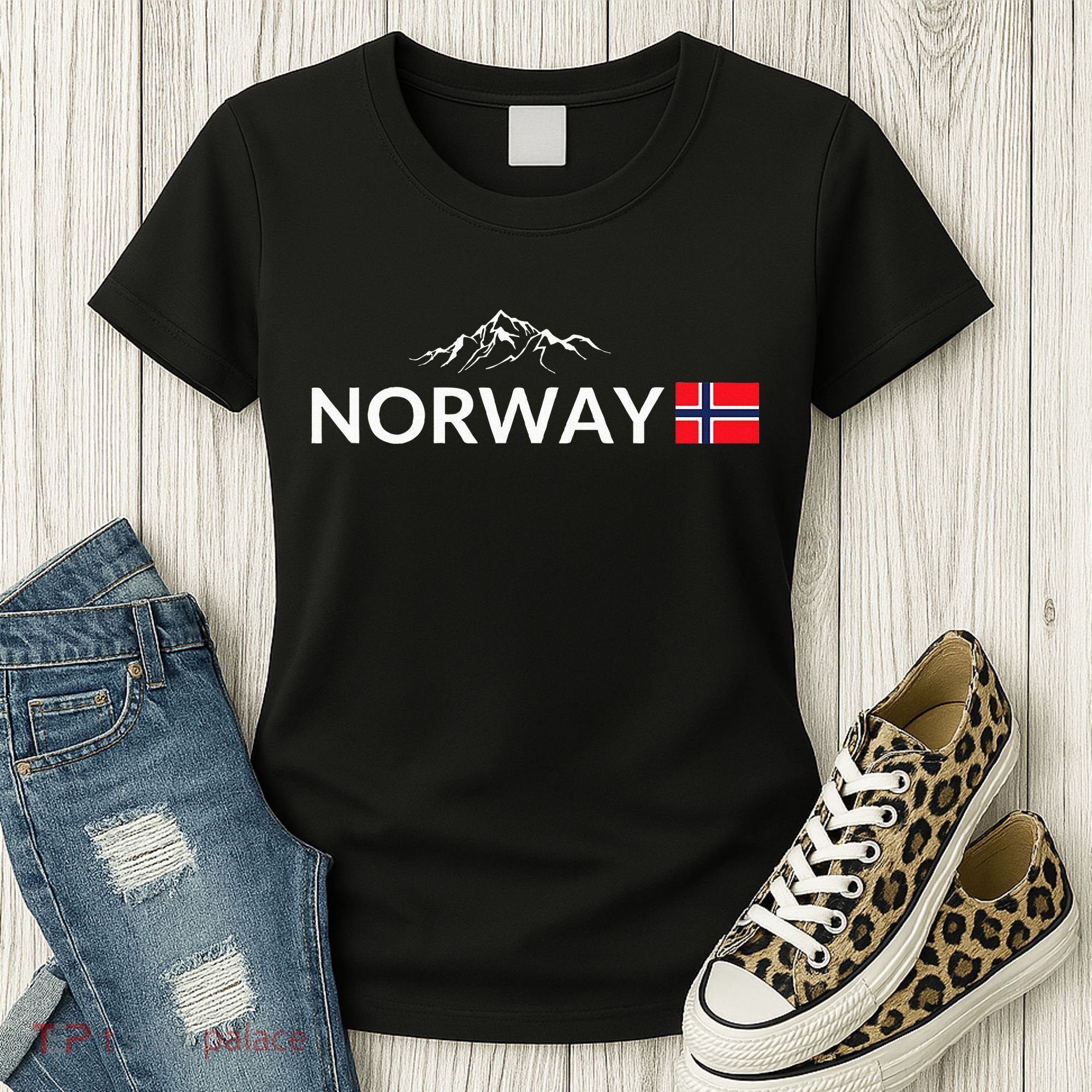 Norway Flag Mountain Outdoor Trip In Norway Women's T-Shirt